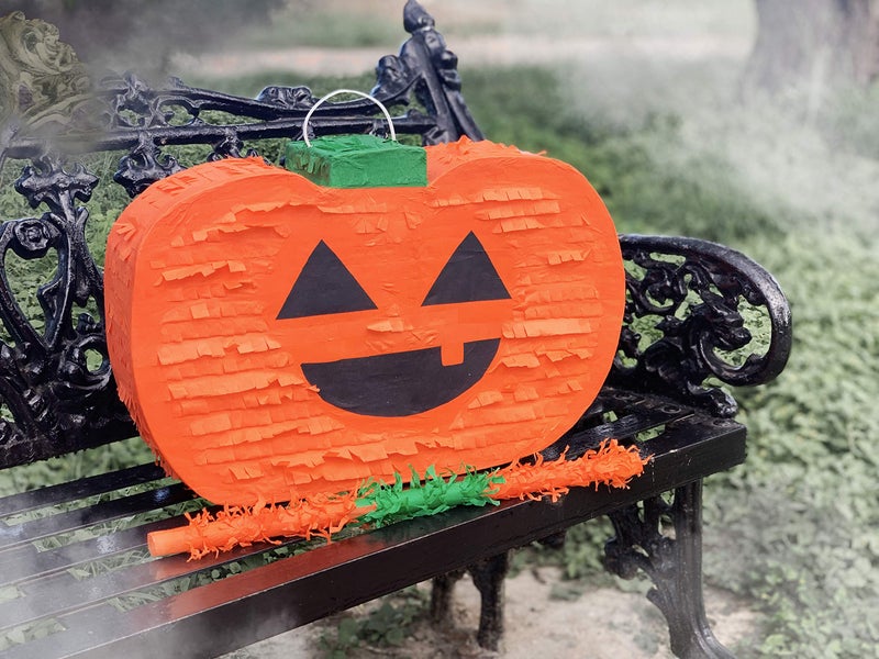 Jergrim Halloween Pumpkin PiÃ±ata 4-piece set 17"x10" Perfect for Halloween Party Decorations, Photo Prop, Jack-O'-Lanthern, October Birthday, Funny, Scary and Spooky, Fits candy/favors - Image 5